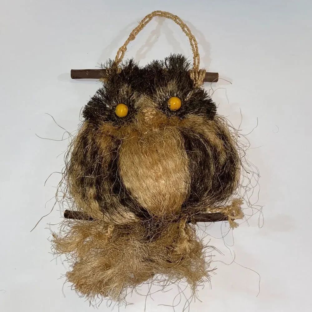 Vintage Handmade Rustic Owl Wall Hanging House Decor